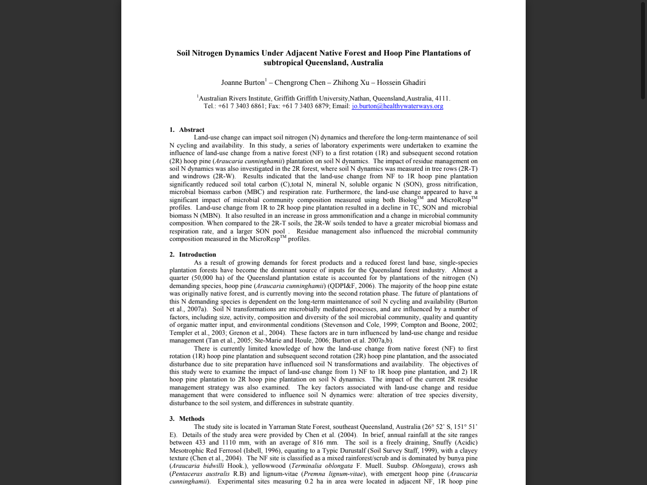 Preview of Soil Nitrogen Dynamics Under Adjacent Native Forest and ... - NSERL, accessed July 19, 2025,