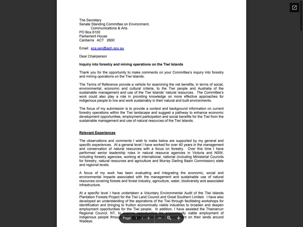 Preview of The Secretary - Parliament of Australia, accessed July 30, 2025,