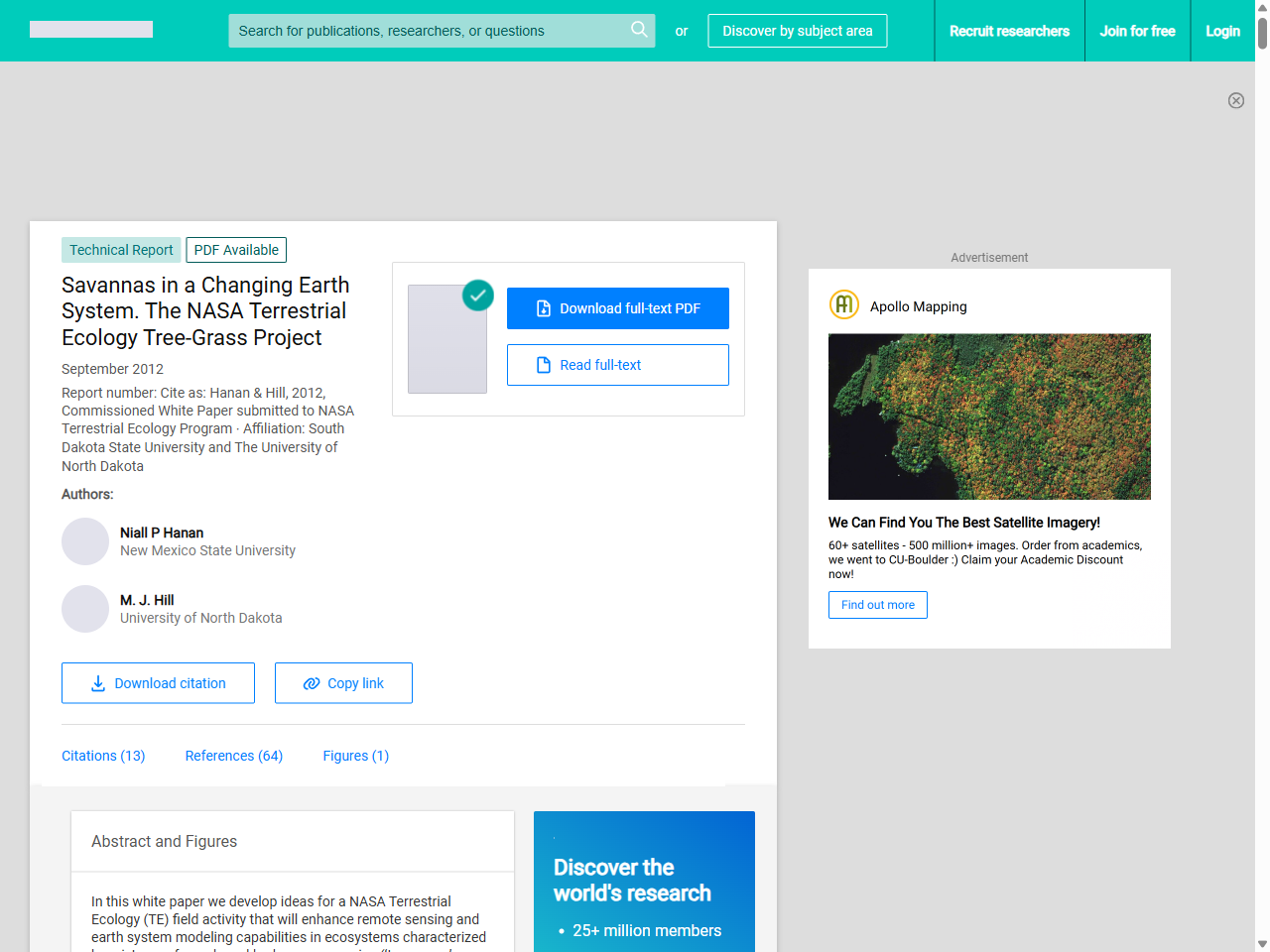 Preview of (PDF) Savannas in a Changing Earth System. The NASA Terrestrial Ecology Tree-Grass Project - ResearchGate, accessed May 17, 2025,