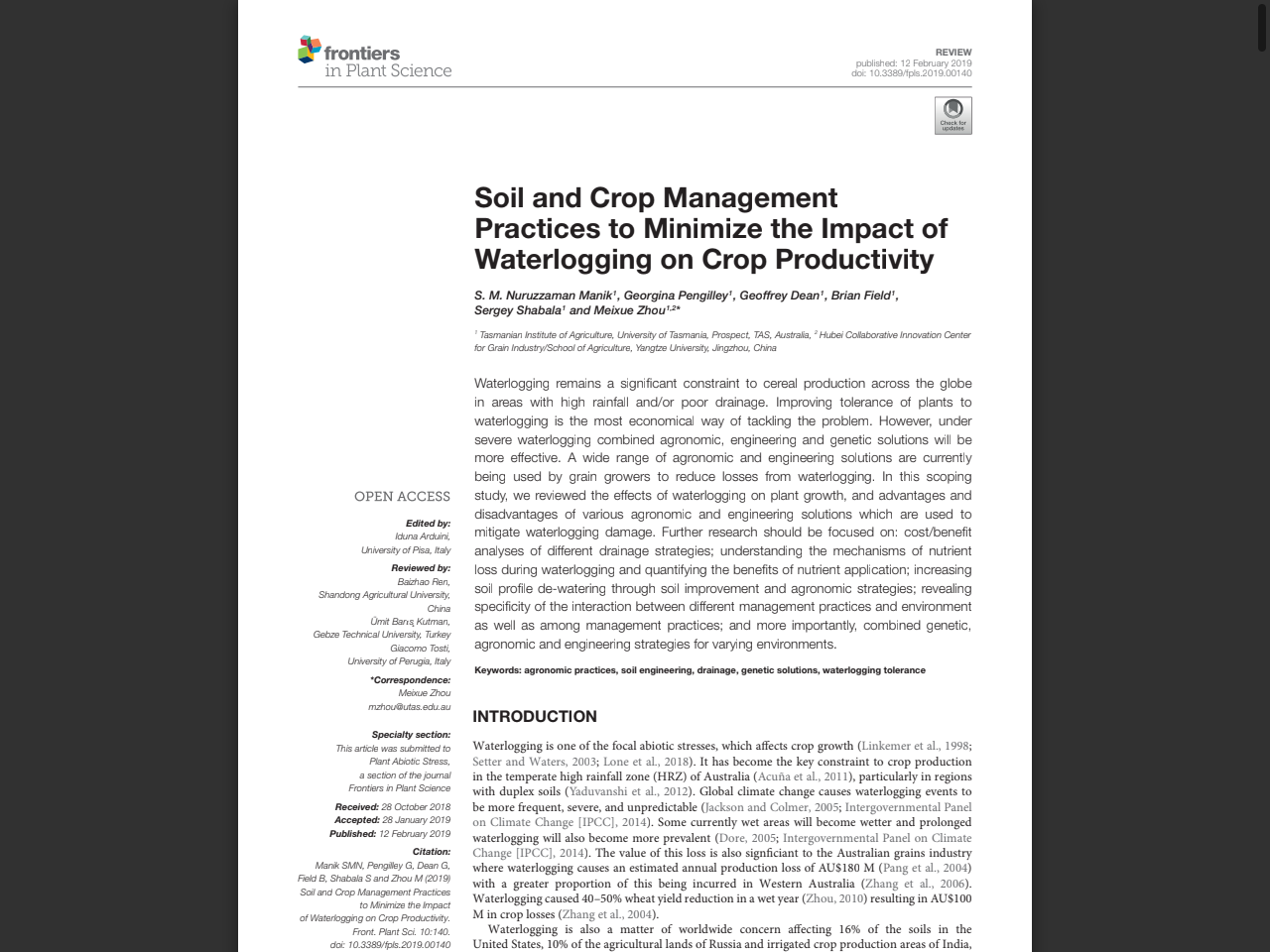 Preview of Soil and Crop Management Practices to Minimize the Impact of Waterlogging on Crop Productivity - ACIAR Research, accessed July 7, 2025, 