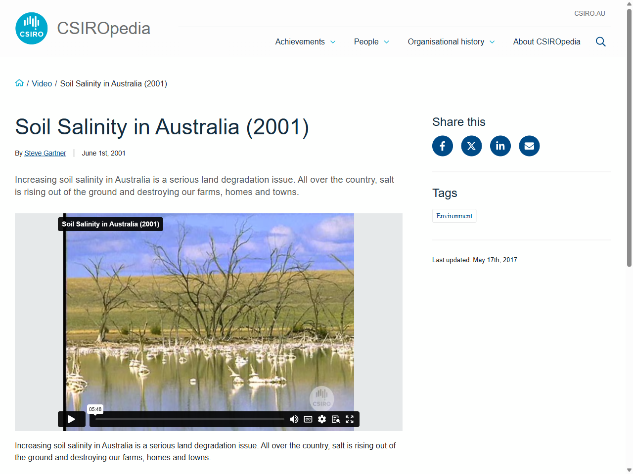 Preview of Soil Salinity in Australia (2001) - CSIROpedia, accessed July 28, 2025