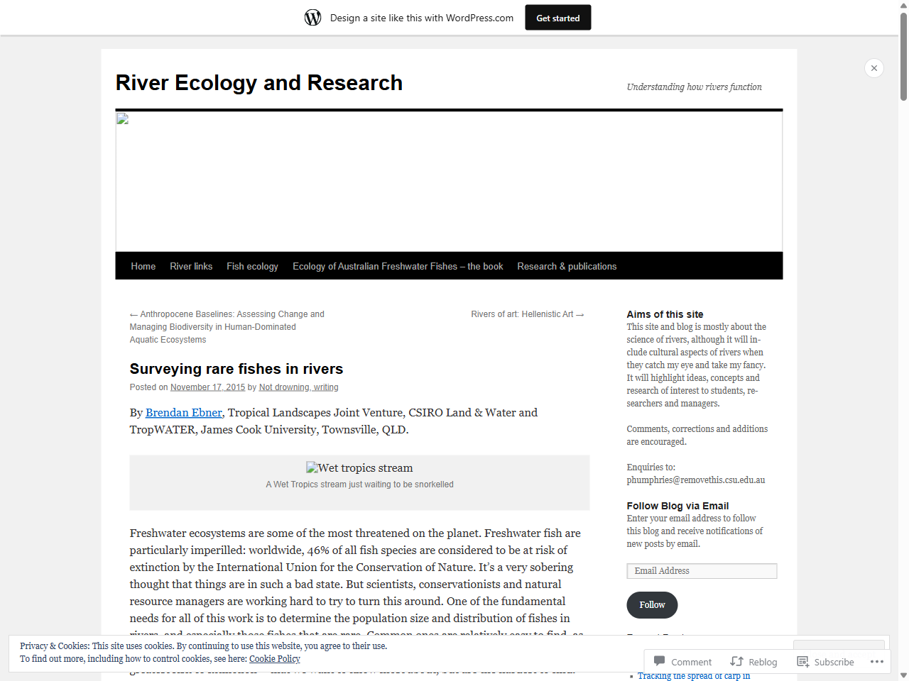 Preview of Surveying rare fishes in rivers | River Ecology and Research - WordPress.com, accessed July 23, 2025