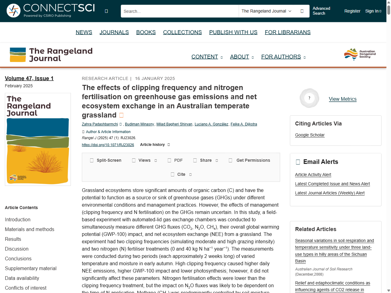 Preview of The Rangeland Journal - CSIRO PUBLISHING, accessed on June 5, 2025