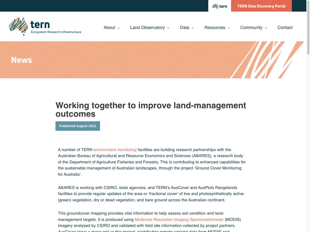 Preview of Working together to improve land-management outcomes | TERN Australia, accessed August 10, 2025,