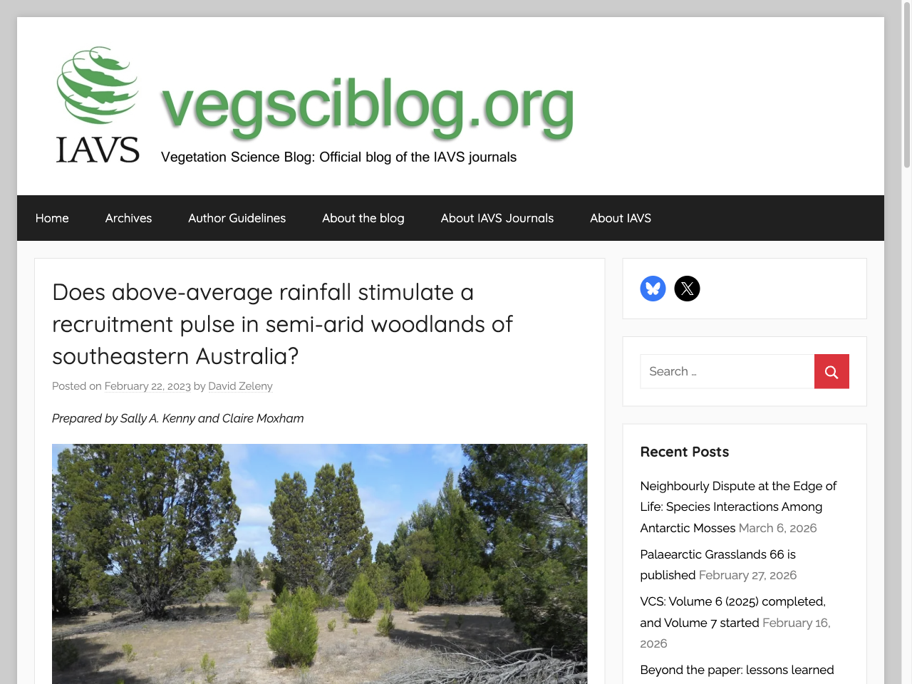 Preview of Does above-average rainfall stimulate a recruitment pulse in semi-arid woodlands of southeastern Australia? - vegsciblog.org, accessed July 12, 2025, 