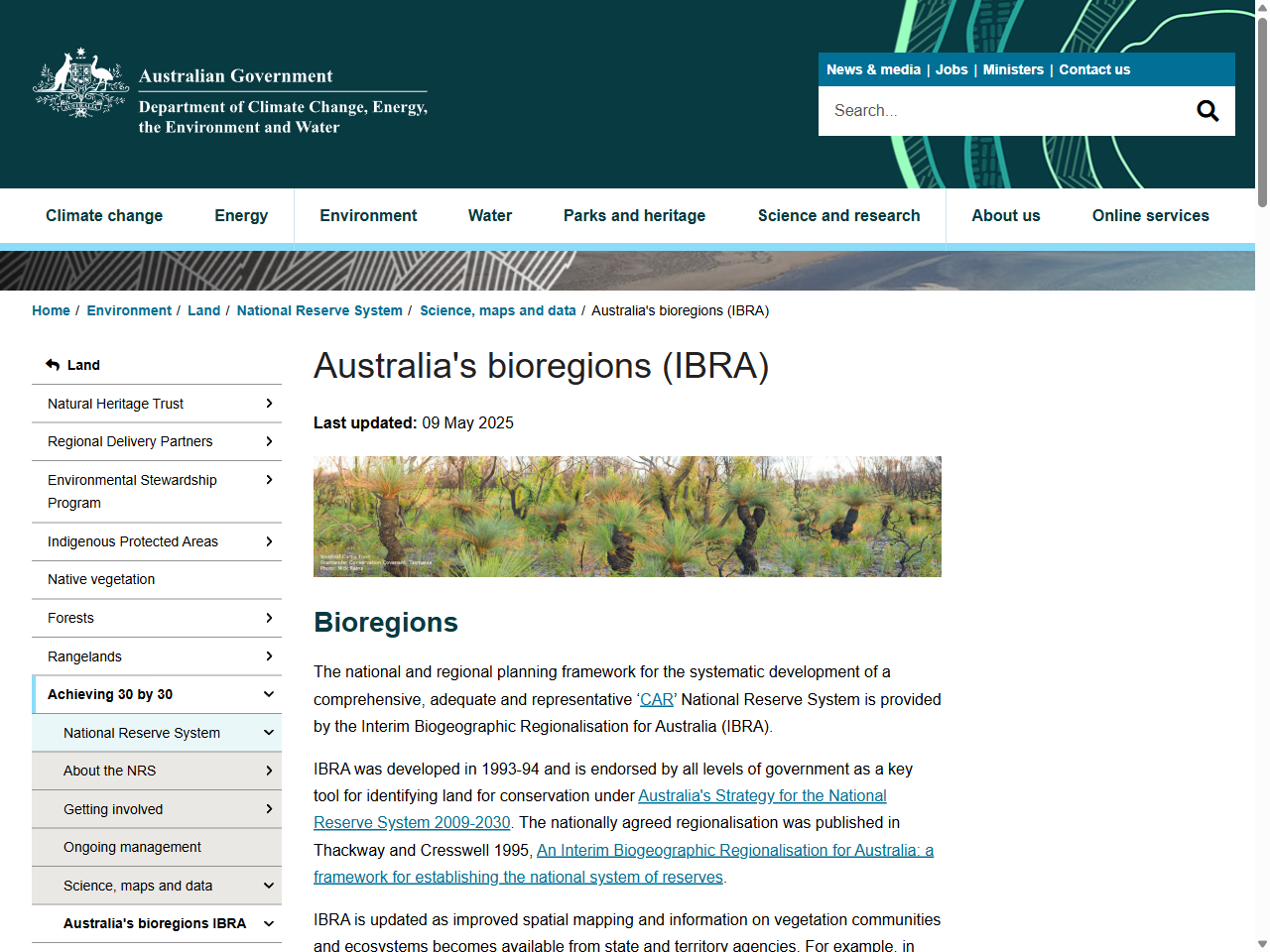 Preview of Australia's bioregions (IBRA) - DCCEEW, accessed July 15, 2025