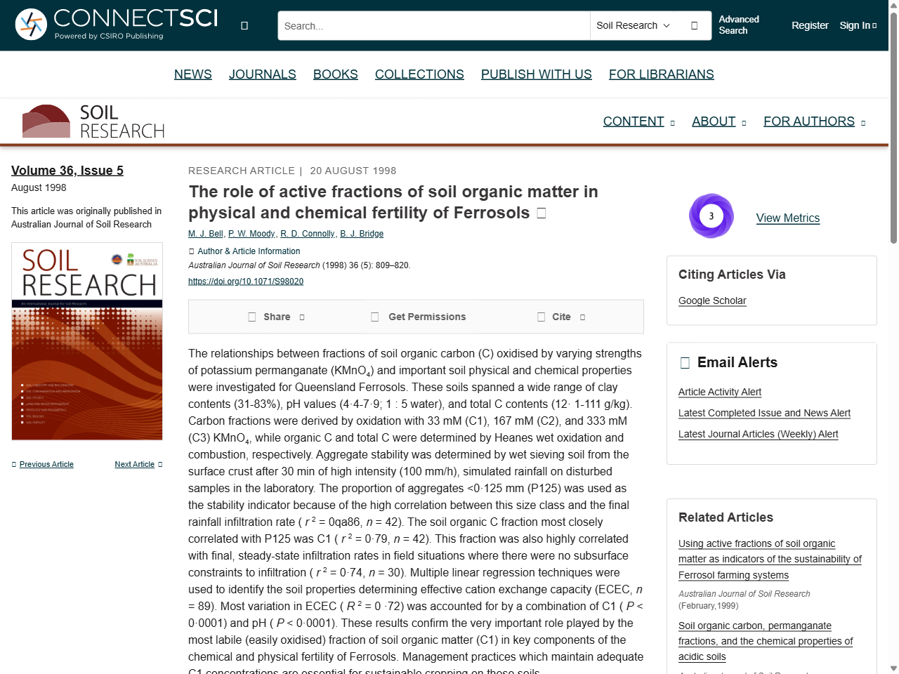 Preview of The role of active fractions of soil organic matter in physical and chemical fertility of Ferrosols, accessed July 25, 2025,