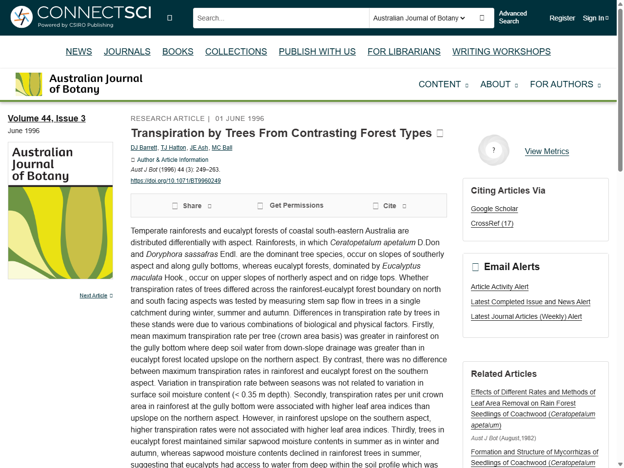 Preview of Transpiration by Trees from Contrasting Forest Types - CSIRO Publishing, accessed July 21, 2025,