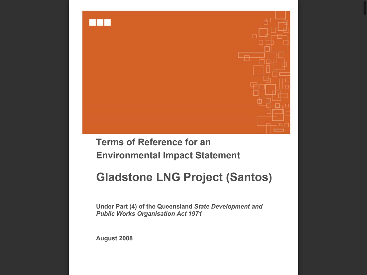 Preview of Gladstone LNG Project (Santos) - State Development, Infrastructure and Planning, accessed July 21, 2025,