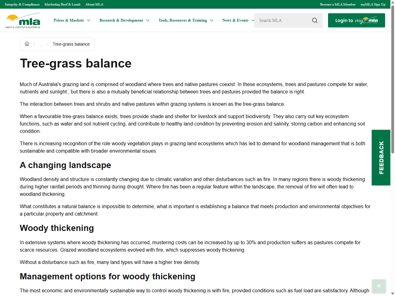 Preview of Meat & Livestock Australia. (n.d.). Tree-grass balance.