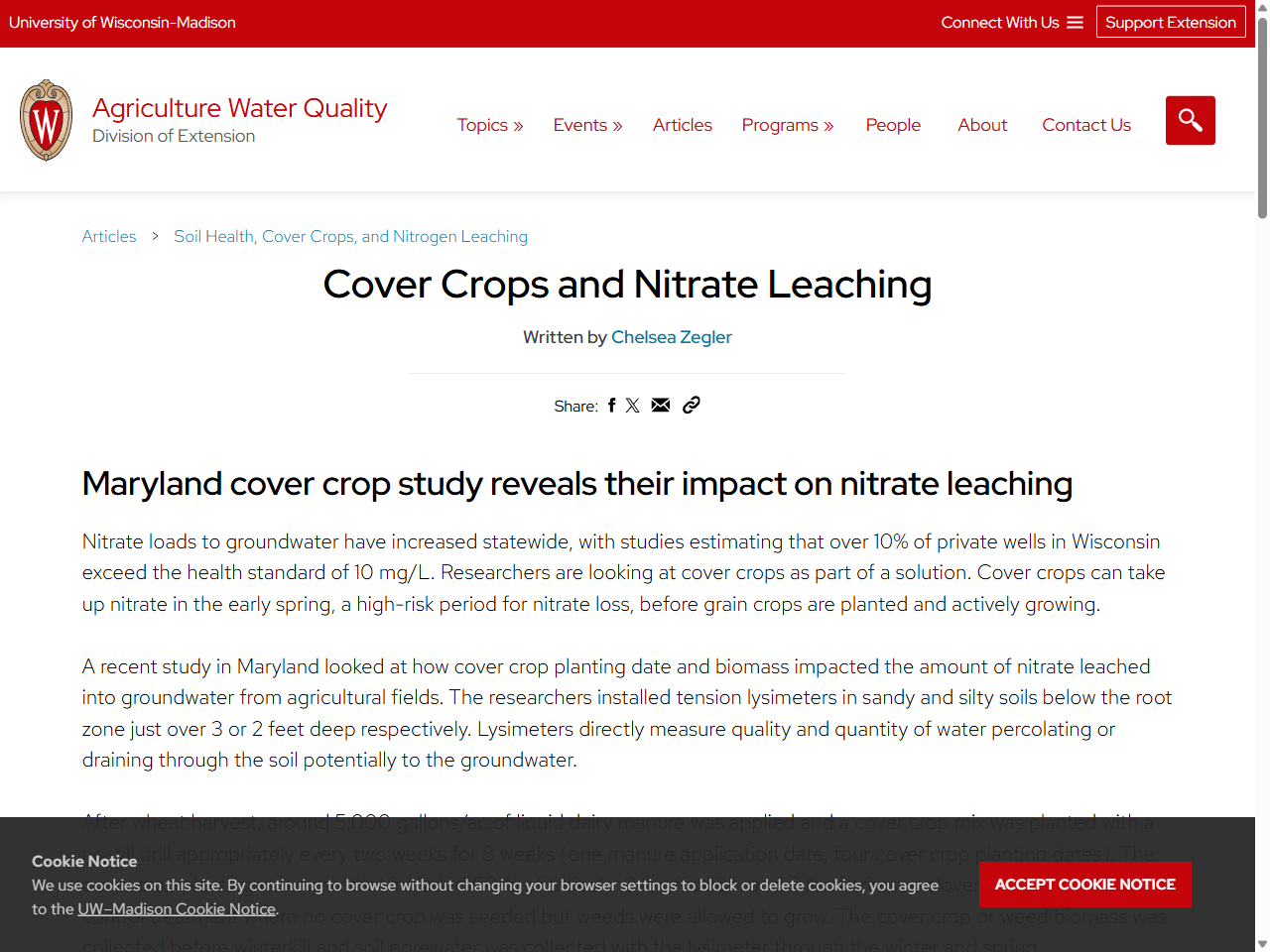 Preview of Cover Crops and Nitrate Leaching - Agriculture Water Quality