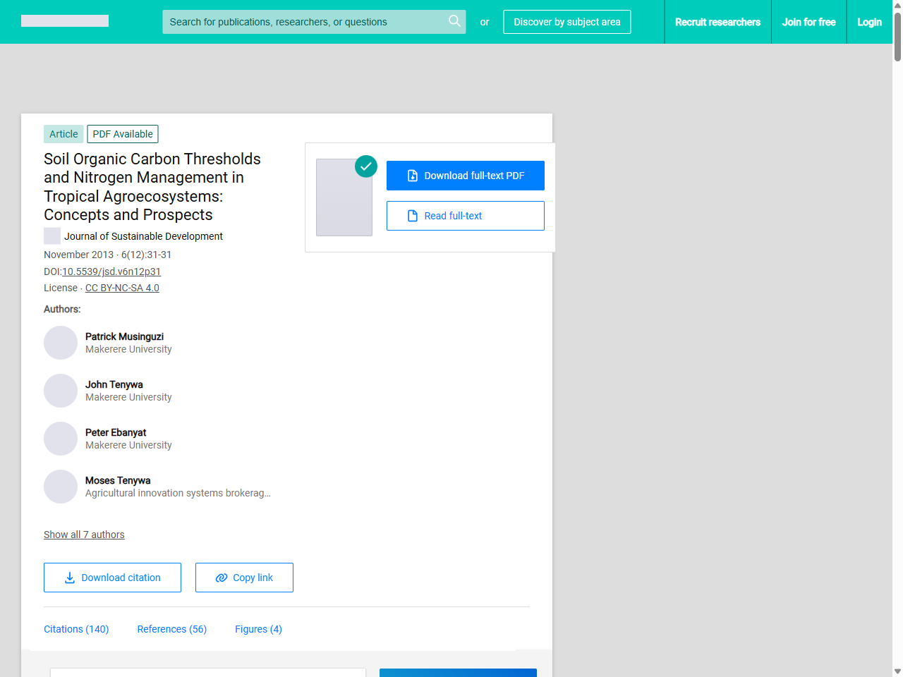 Preview of Soil Organic Carbon Thresholds and Nitrogen Management in Tropical Agroecosystems: Concepts and Prospects - ResearchGate, accessed July 25, 2025,