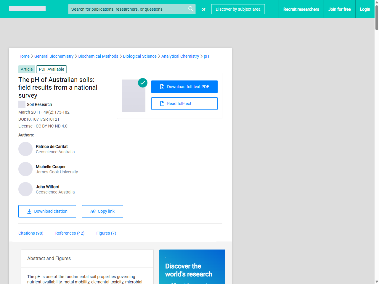Preview of (PDF) The pH of Australian soils: field results from a national survey - ResearchGate, accessed July 25, 2025, 