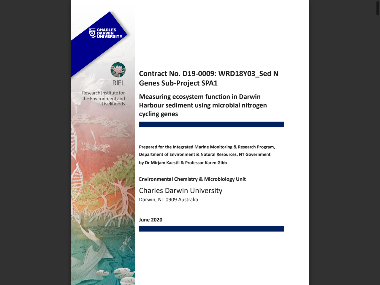 Preview of Measuring ecosystem function in Darwin Harbour sediment using microbial nitrogen cycling genes, accessed July 25, 2025,