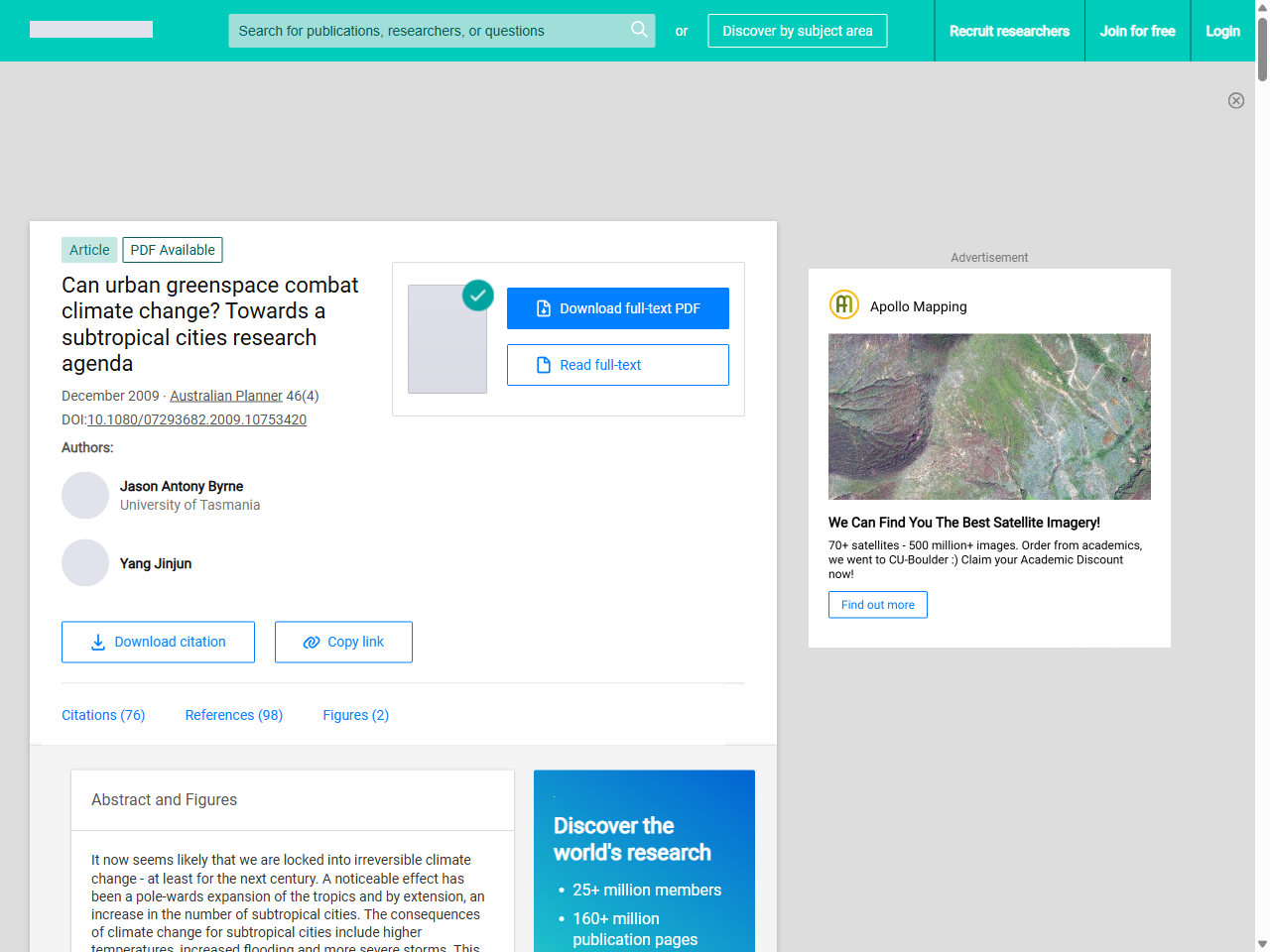 Preview of Can urban greenspace combat climate change? Towards a subtropical cities research agenda - ResearchGate