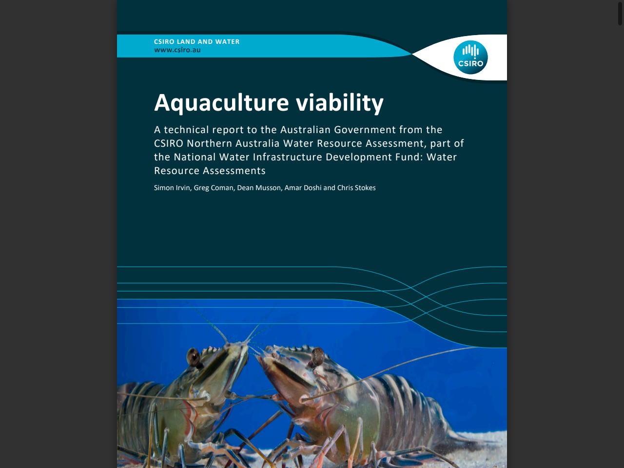 Preview of Aquaculture viability. A technical report to the Australian Government from the CSIRO Northern Australia Water Resource Assessme