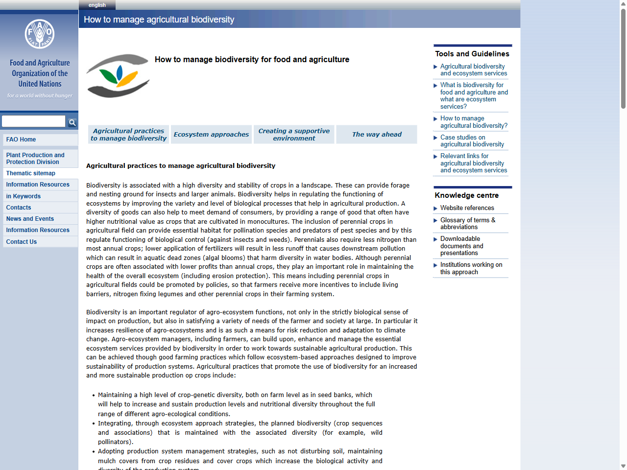 Preview of Plant Production and Protection Division: How to manage agricultural biodiversity