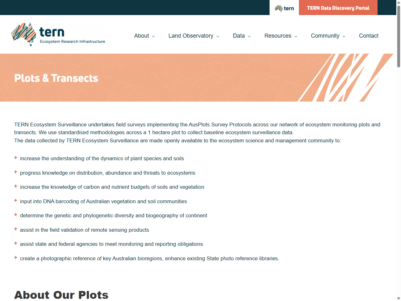 Preview of Plots & Transects - TERN Australia, accessed July 15, 2025