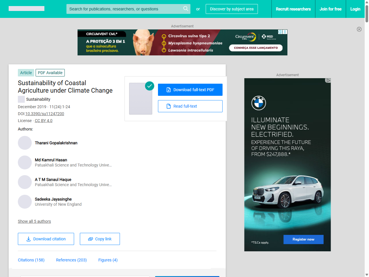 Preview of (PDF) Sustainability of Coastal Agriculture under Climate Change - ResearchGate, accessed July 28, 2025