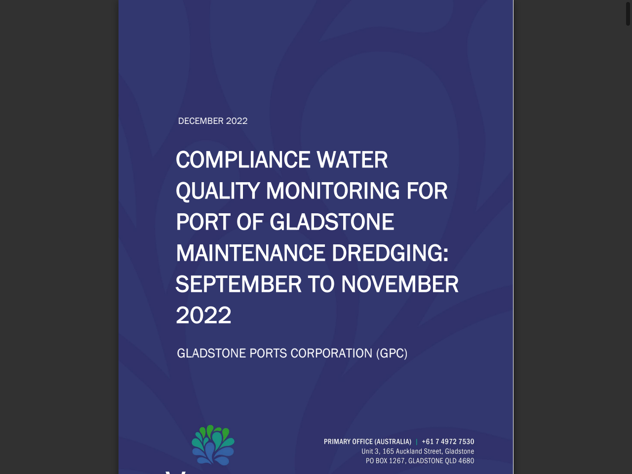 Preview of COMPLIANCE WATER QUALITY MONITORING FOR PORT OF ..., accessed August 1, 2025,