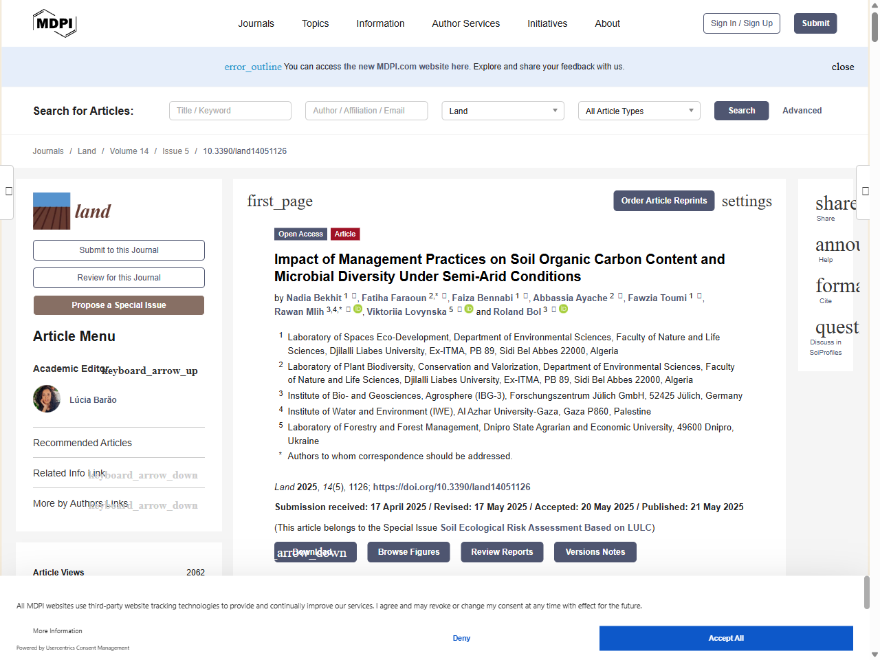 Preview of Impact of Management Practices on Soil Organic Carbon Content and Microbial Diversity Under Semi-Arid Conditions - MDPI, accessed July 27, 2025,