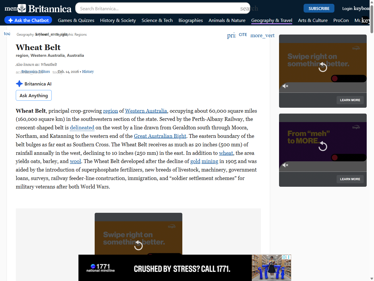 Preview of Wheat Belt | Grain Farming, Wheat Production & Wheat Harvesting | Britannica, accessed July 23, 2025