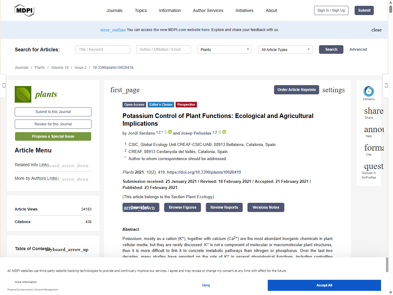 Preview of Potassium Control of Plant Functions: Ecological and Agricultural Implications - MDPI, accessed August 11, 2025,