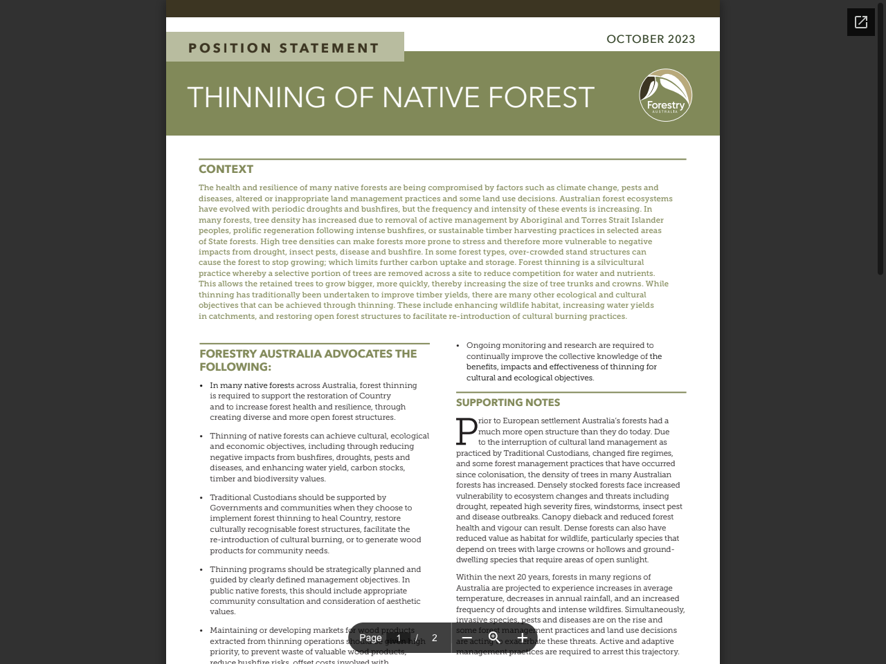 Preview of THINNING OF NATIVE FOREST - Forestry Australia, accessed July 12, 2025,