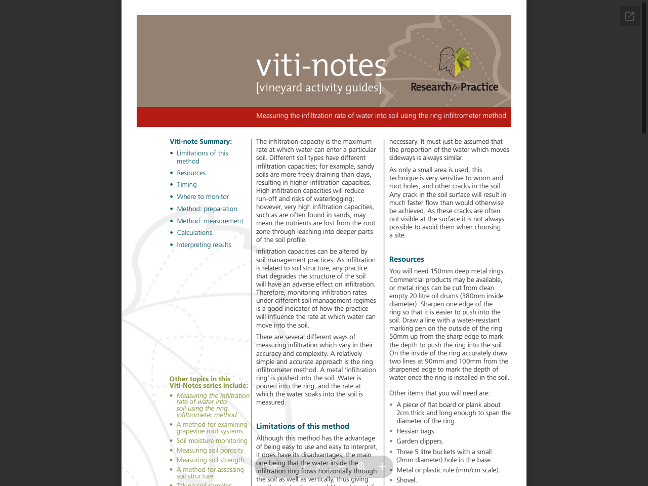 Preview of Measuring the infiltration rate of water into soil using the ring ..., accessed July 6, 2025,