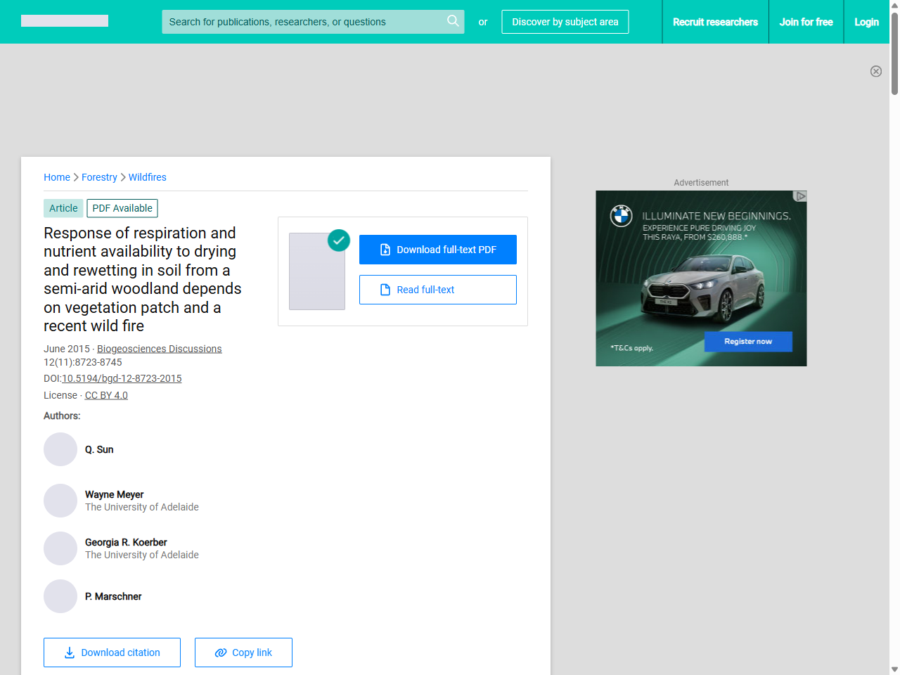 Preview of Response of respiration and nutrient availability to drying and rewetting in soil from a semi-arid woodland depends on vegetation patch and a recent wild fire - ResearchGate