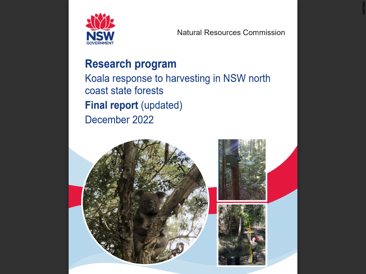 Preview of Research program - Koala response to harvesting in NSW north coast state forests Final report (updated) December 2022 - Natural Resources Commission, accessed March 28, 2026,
