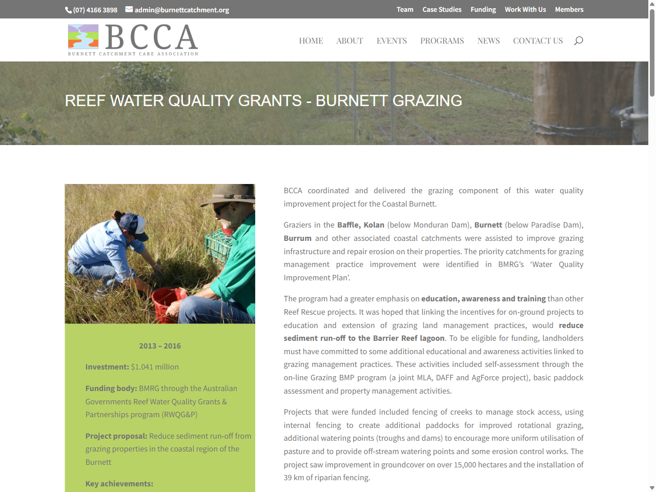 Preview of Reef Water Quality - Grazing Program - Burnett Catchment Care Association, accessed July 19, 2025,