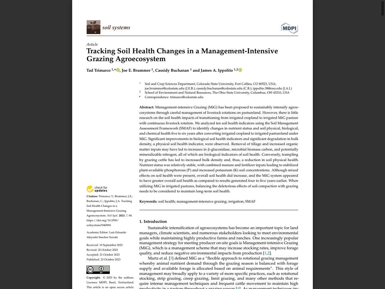 Preview of Management-intensive Grazing (MiG) impacts on soil biological health - Semantic Scholar, accessed May 10, 2026
