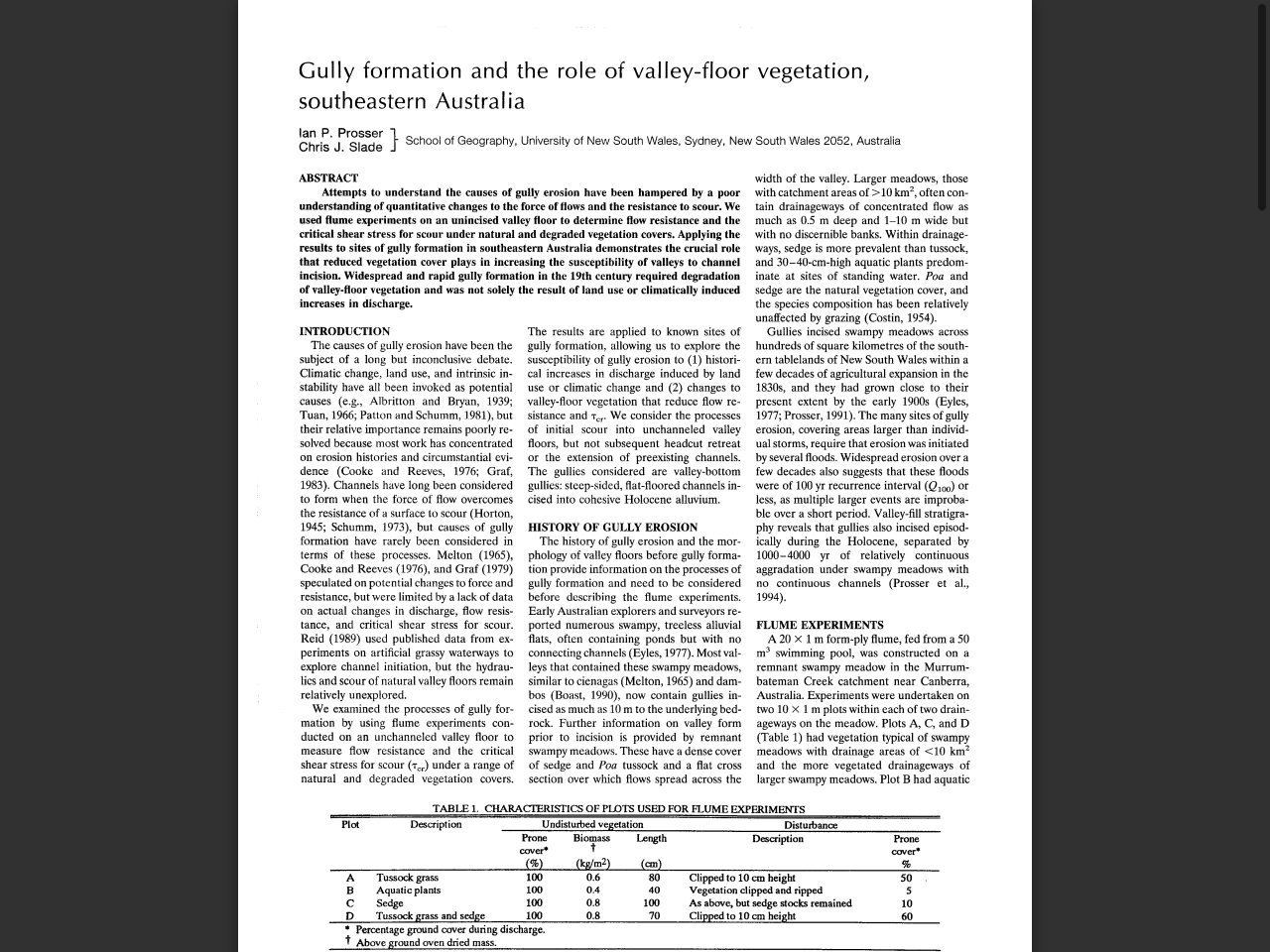 Preview of Gully formation and the role of valley-floor vegetation, southeastern Australia, accessed July 16, 2025, 