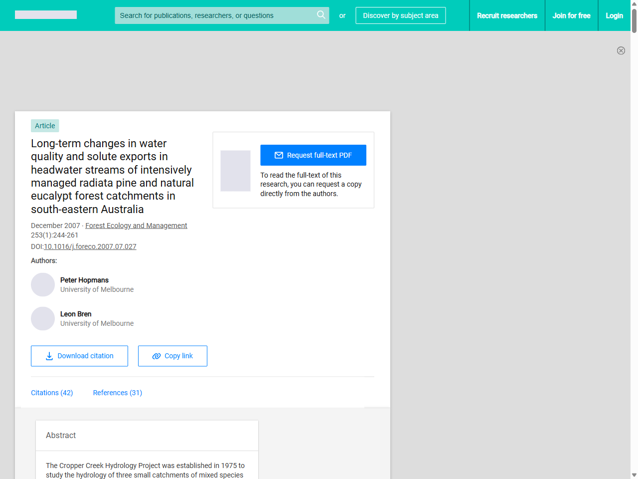 Preview of Long-term changes in water quality and solute exports in headwater ...