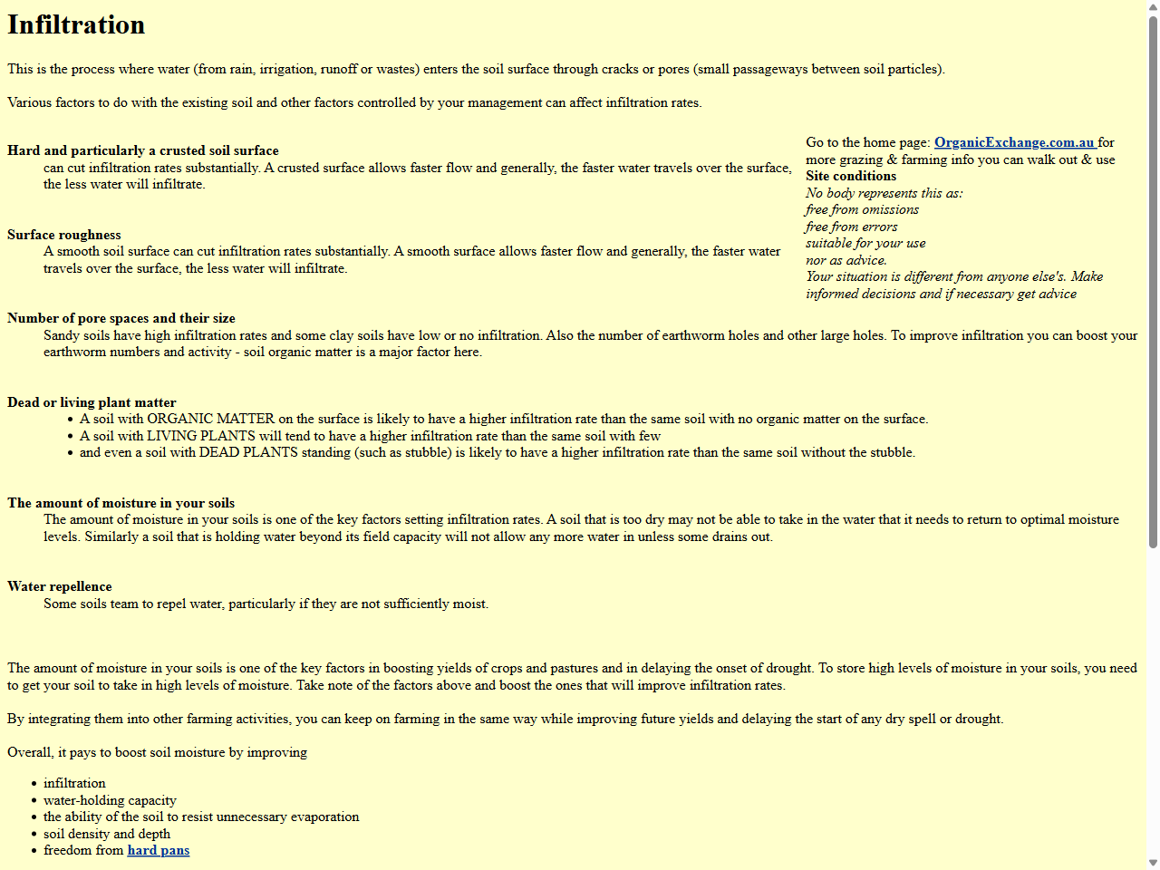 Preview of Infiltration - www.organicexchange.com.au, accessed July 16, 2025