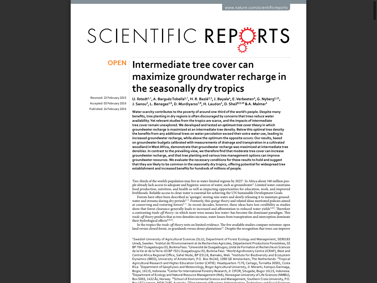 Preview of Intermediate tree cover can maximize groundwater ... - cifor-icraf, accessed July 12, 2025, 