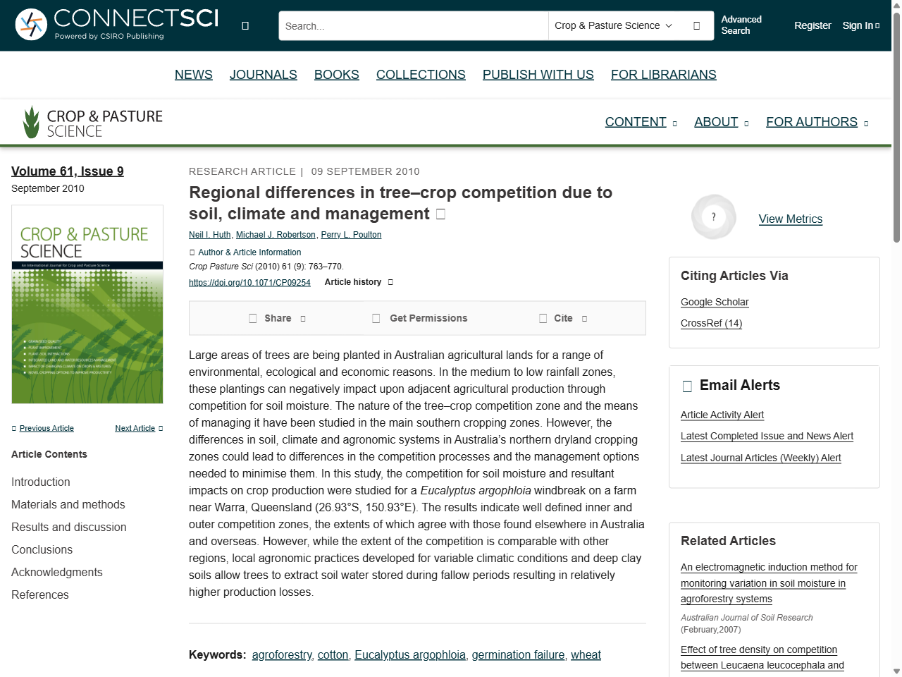 Preview of Regional differences in tree–crop competition due to soil, climate and management - CSIRO Publishing