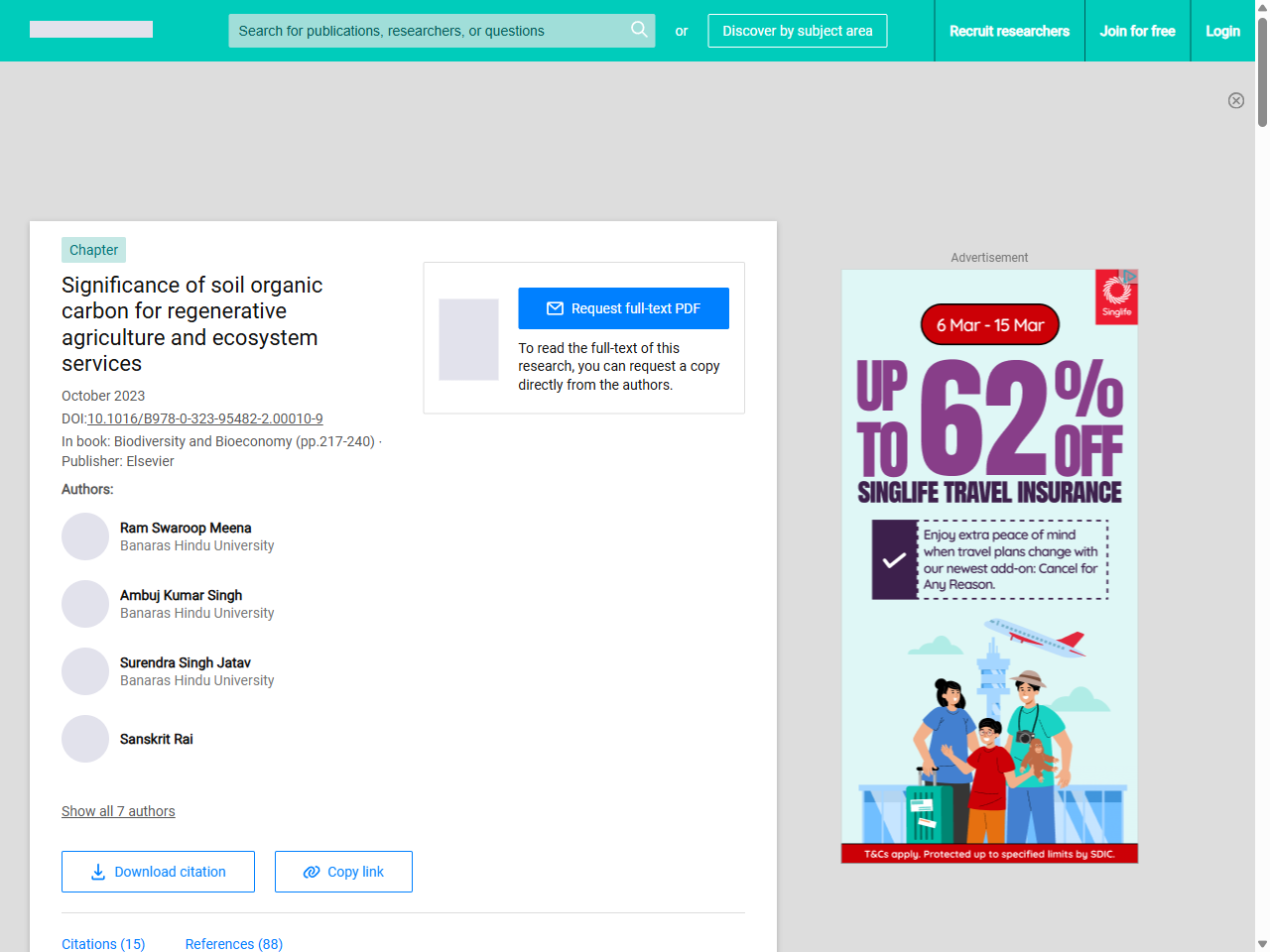 Preview of Significance of soil organic carbon for regenerative agriculture and ecosystem services | Request PDF - ResearchGate, accessed July 6, 2025, 
