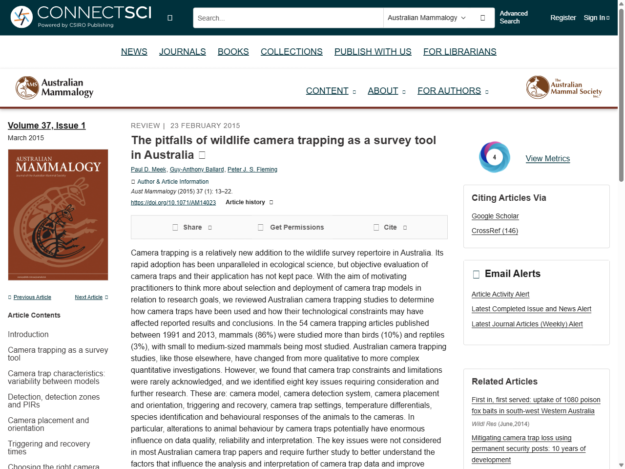 Preview of The pitfalls of wildlife camera trapping as a survey tool in Australia - CSIRO Publishing, accessed July 9, 2025,