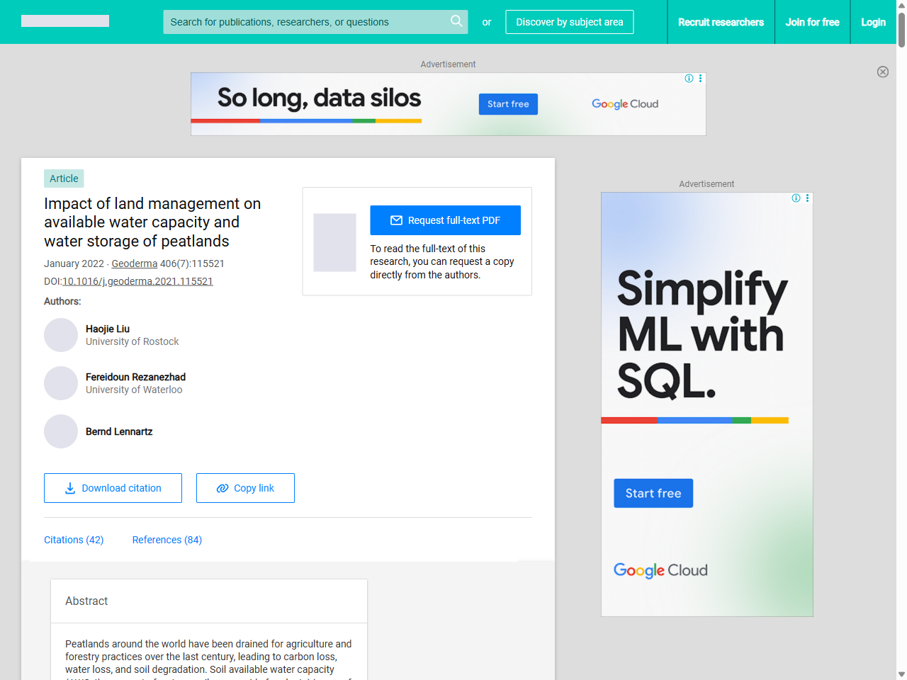 Preview of Impact of land management on available water capacity and water storage of peatlands | Request PDF - ResearchGate