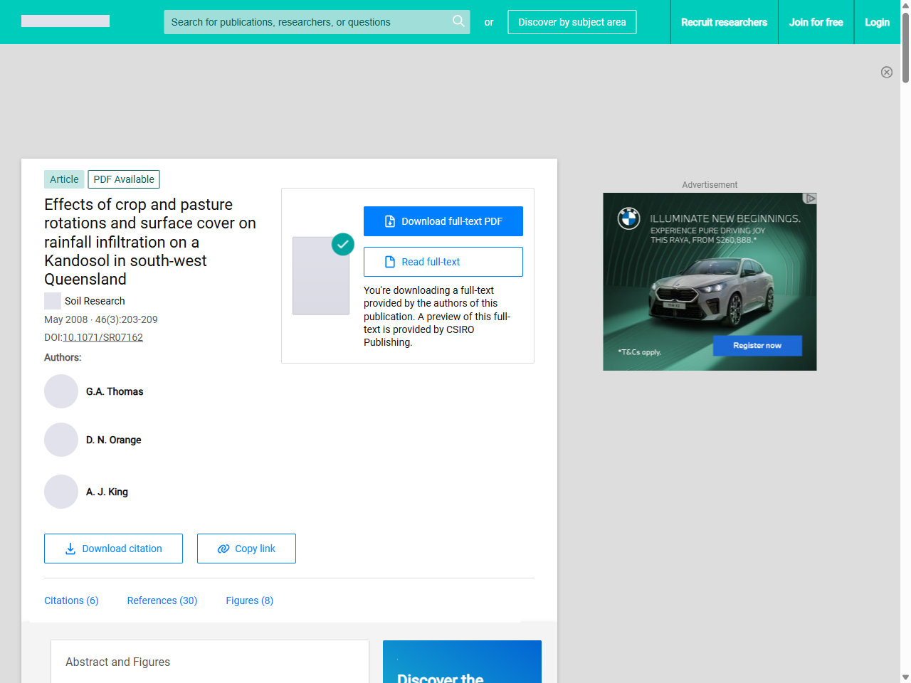 Preview of Effects of crop and pasture rotations and surface cover on rainfall infiltration on a Kandosol in south-west Queensland - ResearchGate