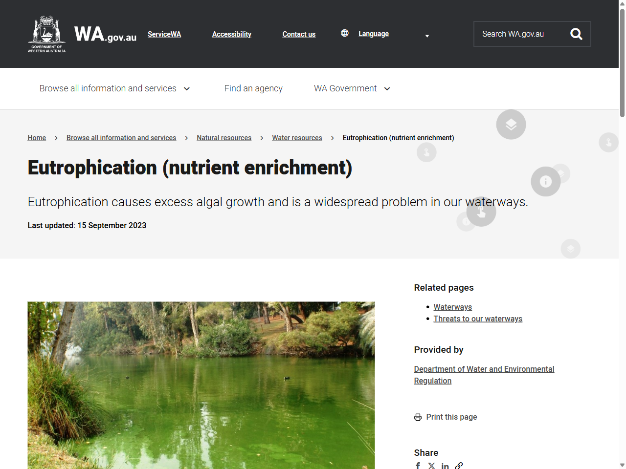 Preview of Eutrophication (nutrient enrichment) - Western Australian Government