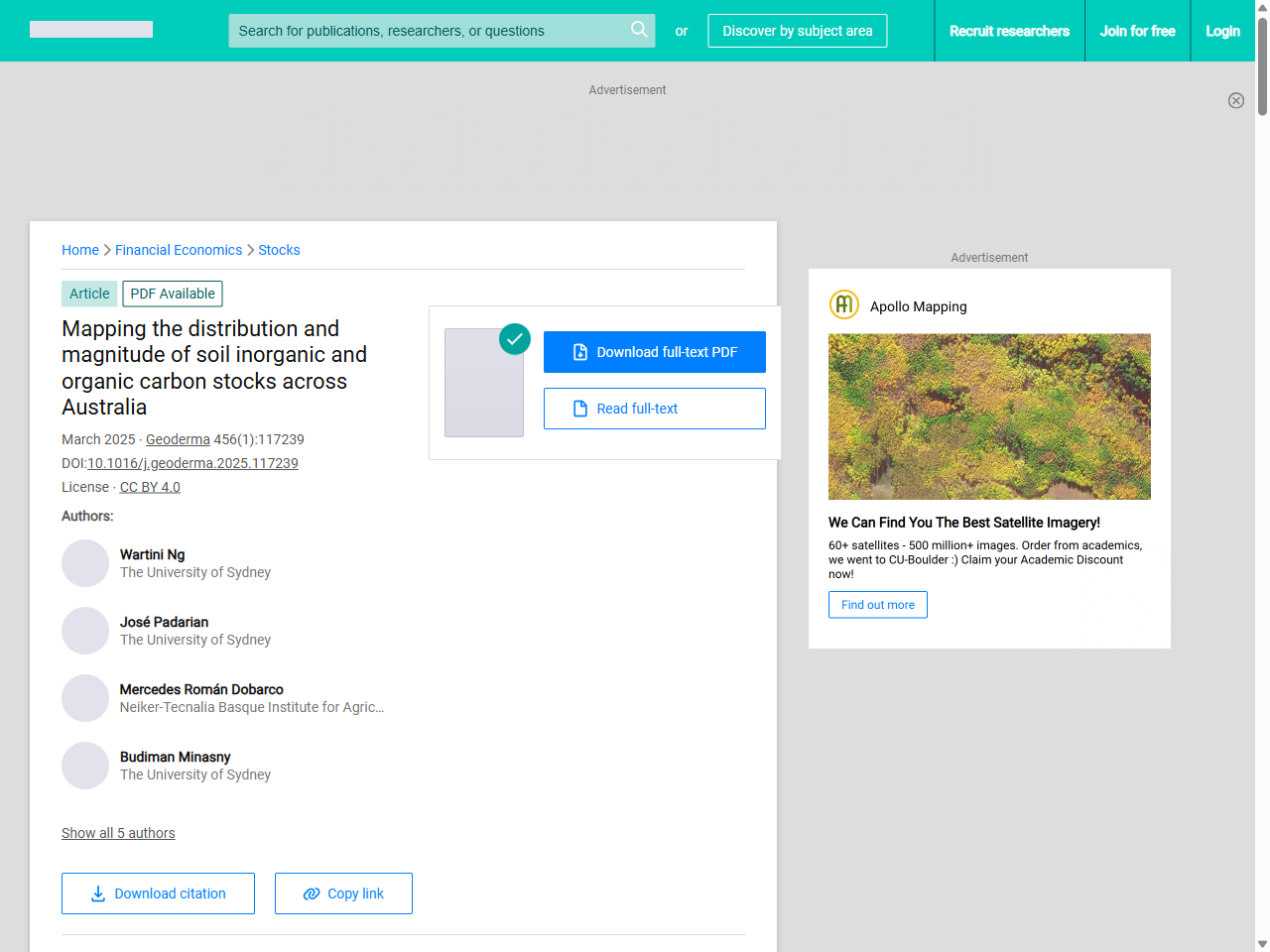 Preview of Mapping the distribution and magnitude of soil inorganic and organic carbon stocks across Australia - ResearchGate, accessed July 26, 2025