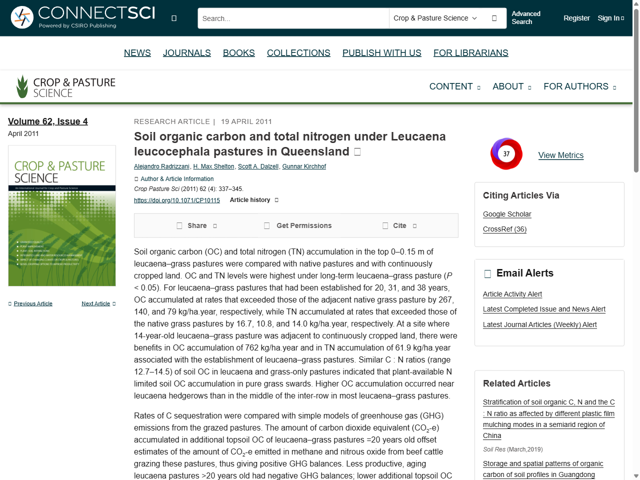 Preview of Soil organic carbon and total nitrogen under Leucaena leucocephala pastures in Queensland
