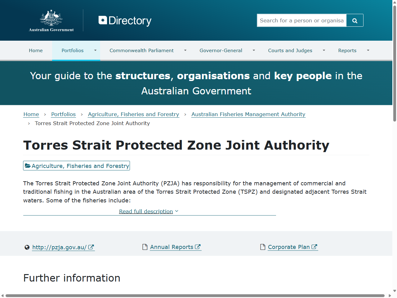 Preview of Torres Strait Protected Zone Joint Authority - Australian Government Directory, accessed July 30, 2025, 