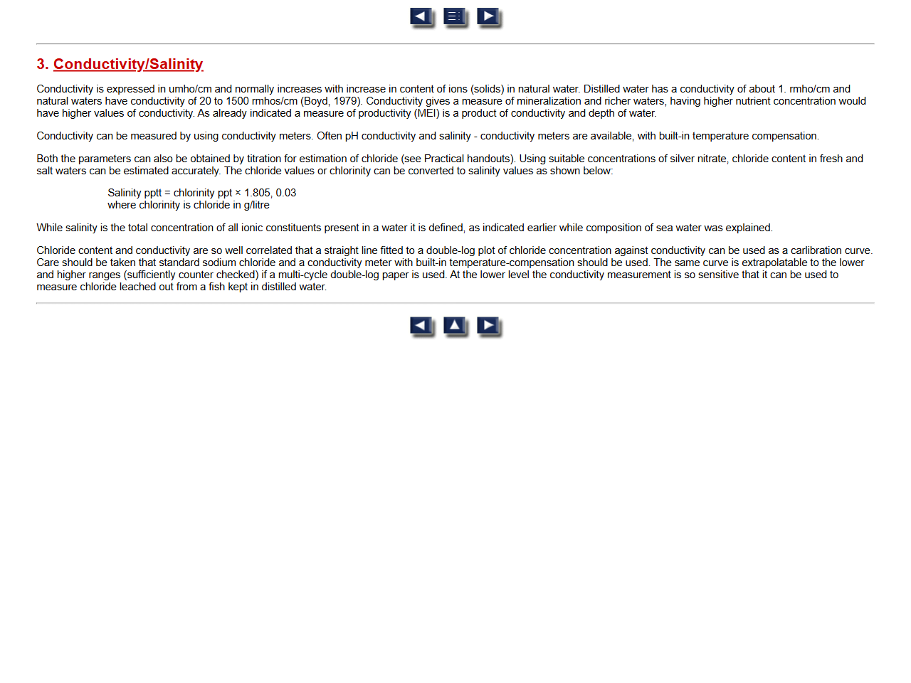 Preview of 3. Conductivity/Salinity - Site Selection For Aquaculture : chemical features of water, accessed July 20, 2025,