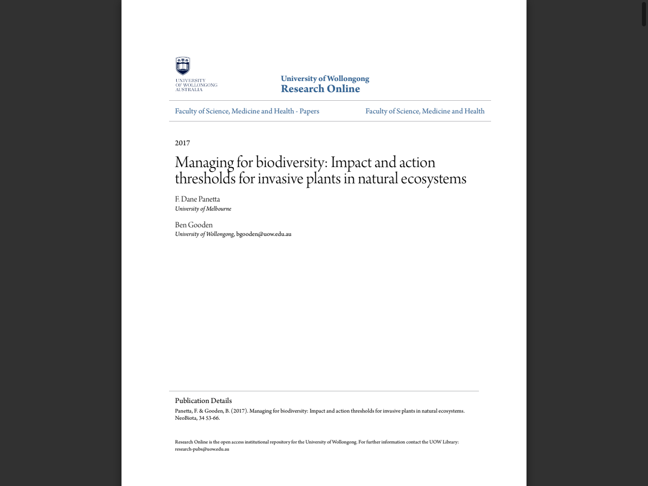 Preview of Managing for biodiversity: Impact and action thresholds for invasive plants in natural ecosystems | SPREP, accessed on May 25, 2025,