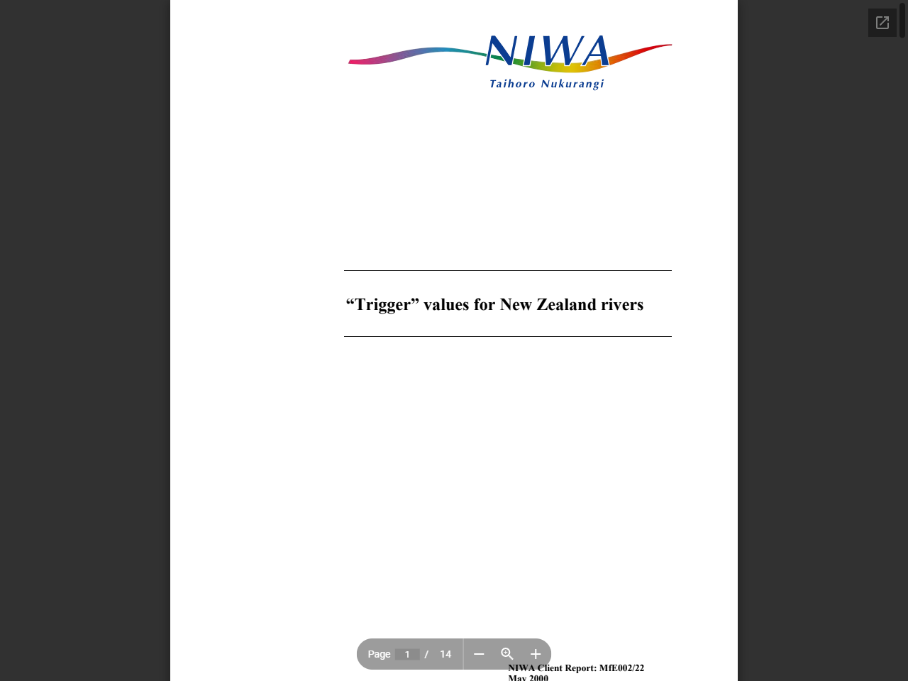 Preview of Full article: Reference conditions and threshold values for nitrate-nitrogen in New Zealand groundwaters - Taylor & Francis Online