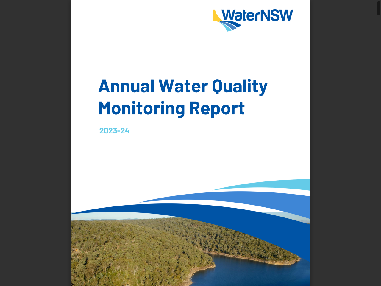 Preview of Annual Water Quality Monitoring Report - WaterNSW